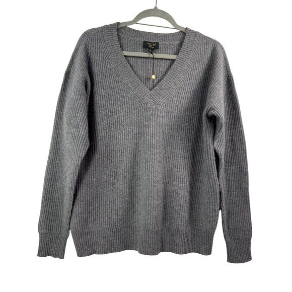 Charter Club Cashmere Luxury sweater charcoal V neck classic 90s sz PL - Picture 1 of 6